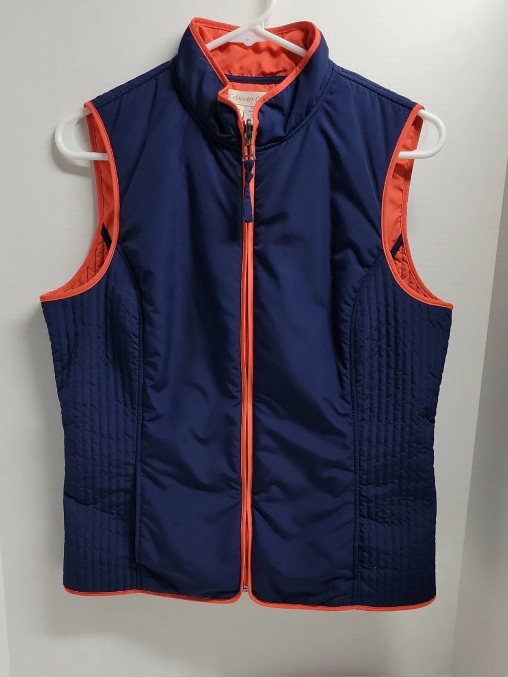 Coldwater Creek Womens Size Small Full Zip Vest Blue Sleeveless Pockets